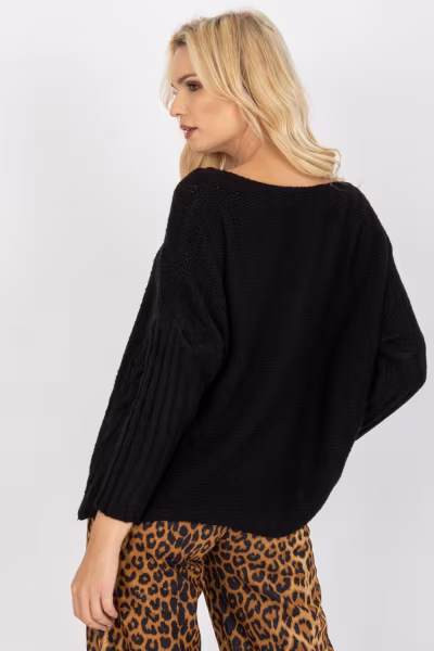 Sweter Damski Model TW-SW-BI-M903.33X Black - Och Bella — zdjęcie 3