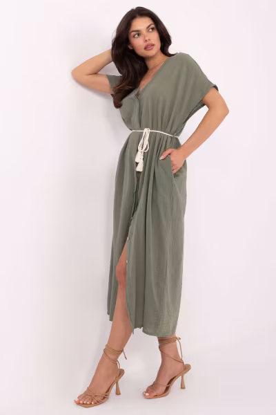 Sukienka Model TW-SK-BI-2022126.59 Khaki - Och Bella — zdjęcie 2
