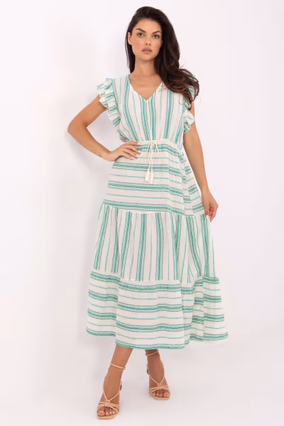 Sukienka Model TW-SK-BI-28760.97 White/Green - Och Bella — zdjęcie 1