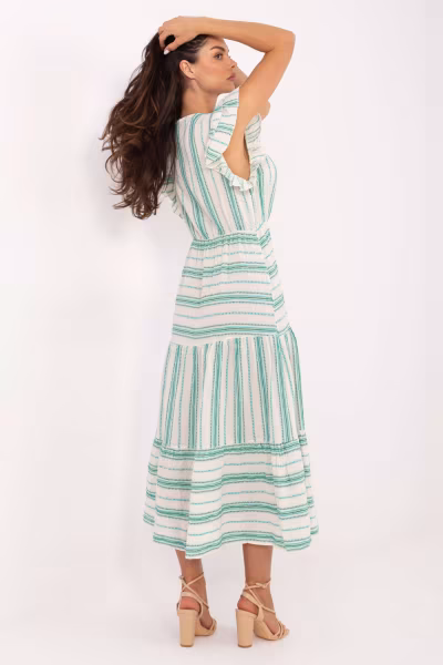 Sukienka Model TW-SK-BI-28760.97 White/Green - Och Bella — zdjęcie 3