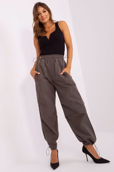 Spodnie Damskie Model TW-SP-OB056.86P Khaki - Och Bella — zdjęcie 1