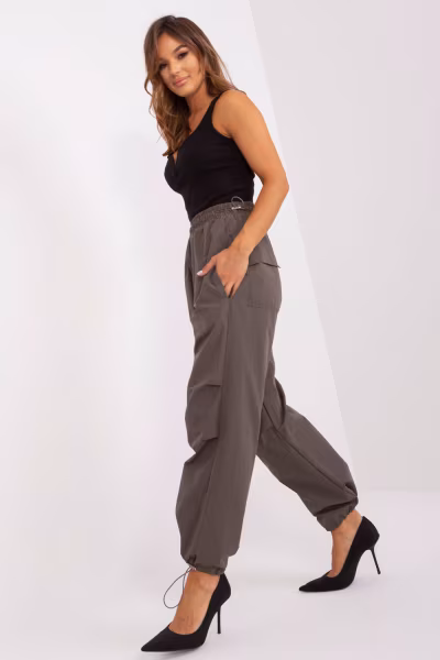 Spodnie Damskie Model TW-SP-OB056.86P Khaki - Och Bella — zdjęcie 3