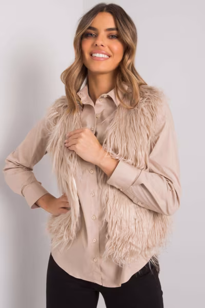 Kamizelka Damska Model TW-KZ-2115.32X Beige - Och Bella — zdjęcie 1