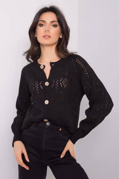 Sweter Kardigan Model TW-SW-BI-591.60 Black - Och Bella — zdjęcie 1