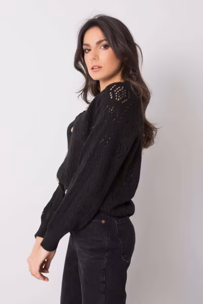 Sweter Kardigan Model TW-SW-BI-591.60 Black - Och Bella — zdjęcie 2