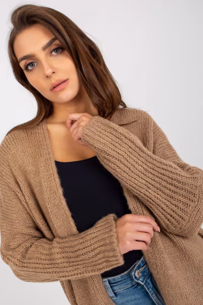 Sweter Kardigan Model TW-SW-BI-M2201.87 Dark Beige - Och Bella — zdjęcie 1