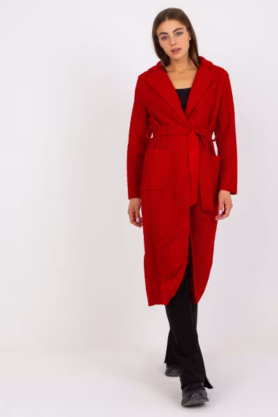 Płaszcz Damski Model TW-PL-BI-5220.63 Dark Red - Och Bella — zdjęcie 1