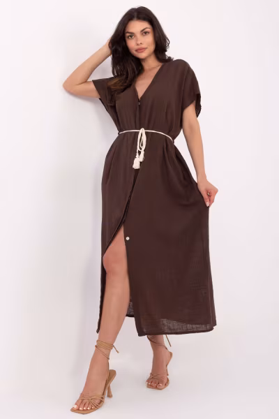 Sukienka Model TW-SK-BI-2022126.59 Dark Brown - Och Bella — zdjęcie 1