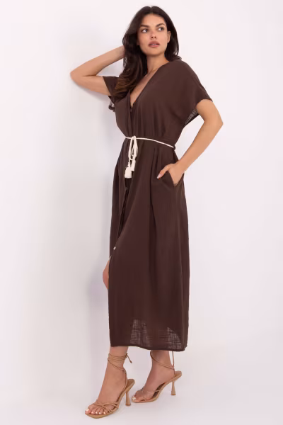 Sukienka Model TW-SK-BI-2022126.59 Dark Brown - Och Bella — zdjęcie 2