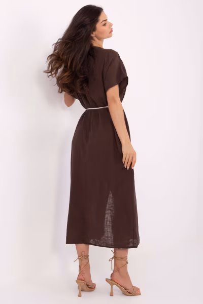 Sukienka Model TW-SK-BI-2022126.59 Dark Brown - Och Bella — zdjęcie 3