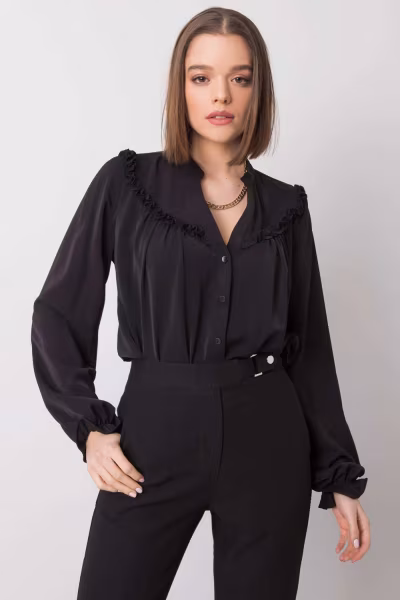 Koszula Damska Model TW-KS-BP-5078.21 Black - Och Bella — zdjęcie 2