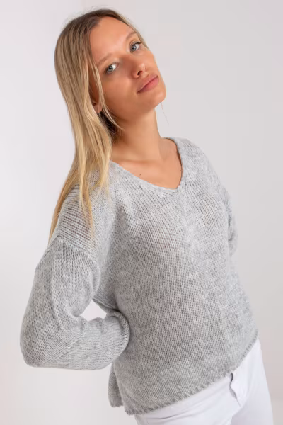 Sweter Damski Model TW-SW-BI-3002.98 Grey - Och Bella — zdjęcie 1