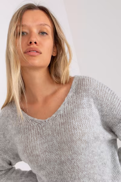 Sweter Damski Model TW-SW-BI-3002.98 Grey - Och Bella — zdjęcie 2