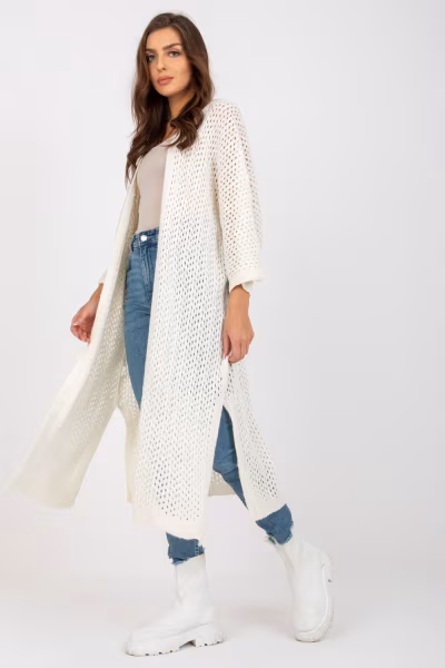 Sweter Kardigan Model TW-SW-BI-M31.36X Ecru - Och Bella — zdjęcie 1
