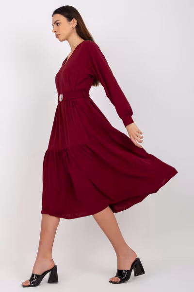 Sukienka Model TW-SK-BI-2021706.93P Bordo - Och Bella — zdjęcie 2