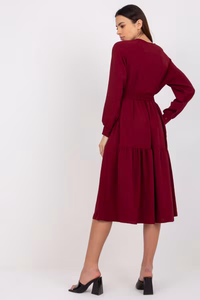 Sukienka Model TW-SK-BI-2021706.93P Bordo - Och Bella — zdjęcie 3