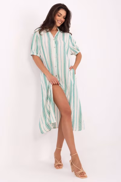 Sukienka Model TW-SK-BI-2451.84 White/Green - Och Bella — zdjęcie 1