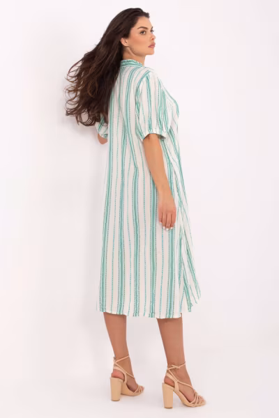 Sukienka Model TW-SK-BI-2451.84 White/Green - Och Bella — zdjęcie 3
