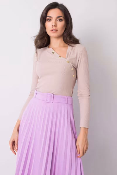 Bluzka Model TW-BZ-OB007.20 Beige - Och Bella — zdjęcie 1