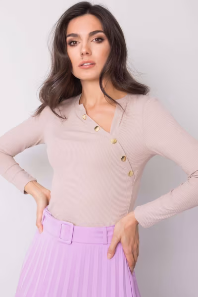 Bluzka Model TW-BZ-OB007.20 Beige - Och Bella — zdjęcie 2