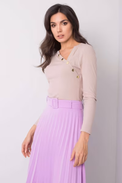 Bluzka Model TW-BZ-OB007.20 Beige - Och Bella — zdjęcie 3