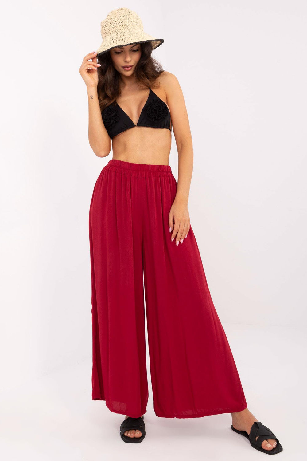 Spodnie Damskie Model TW-SP-BI-82353.39 Bordo - Och Bella