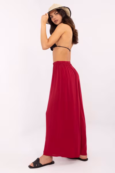 Spodnie Damskie Model TW-SP-BI-82353.39 Bordo - Och Bella — zdjęcie 2