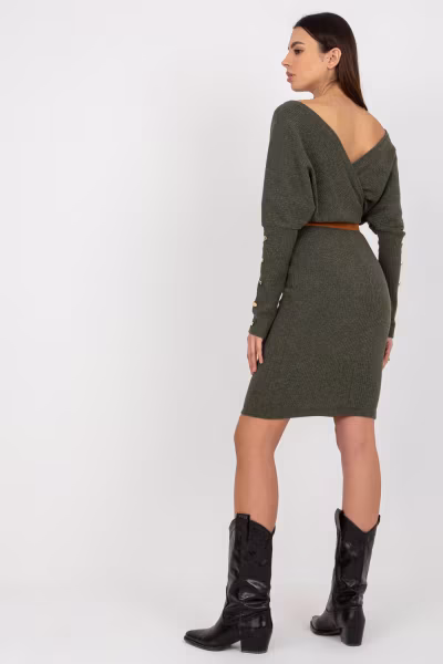 Sukienka Model TW-SK-BE-BQ183.19 Khaki - Och Bella — zdjęcie 3