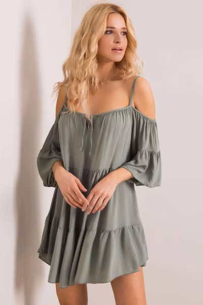 Sukienka Model TW-SK-BI-80840.20 Khaki - Och Bella — zdjęcie 2