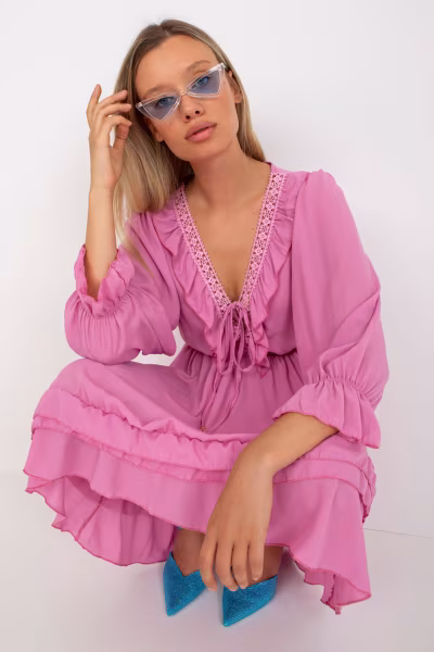 Sukienka Model TW-SK-BI-0761.92 Pink - Och Bella — zdjęcie 3