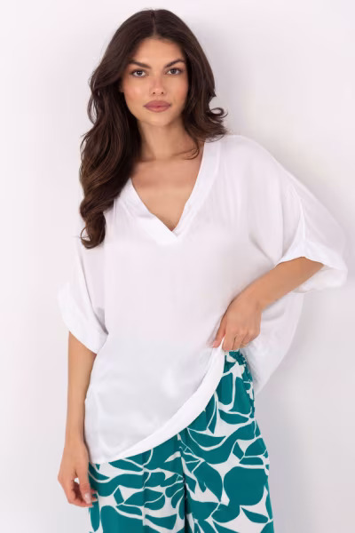 Bluzka Model TW-BZ-BI-3228.75 White - Och Bella — zdjęcie 1