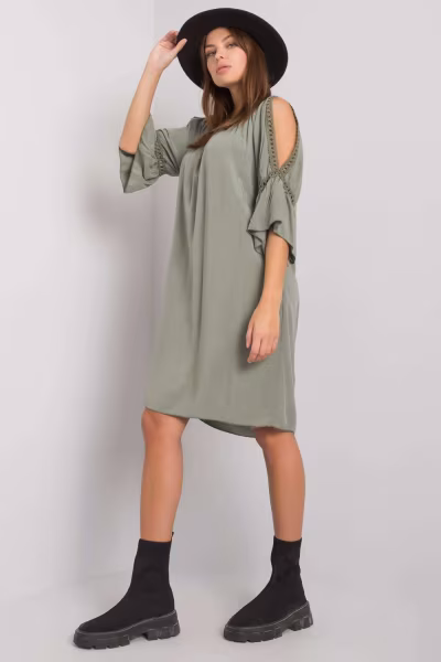 Sukienka Model TW-SK-BI-82314.48 Khaki - Och Bella — zdjęcie 2
