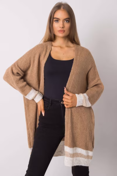 Sweter Kardigan Model TW-SW-BI-A21768.21 Camel - Och Bella — zdjęcie 2