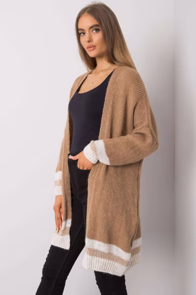 Sweter Kardigan Model TW-SW-BI-A21768.21 Camel - Och Bella — zdjęcie 3