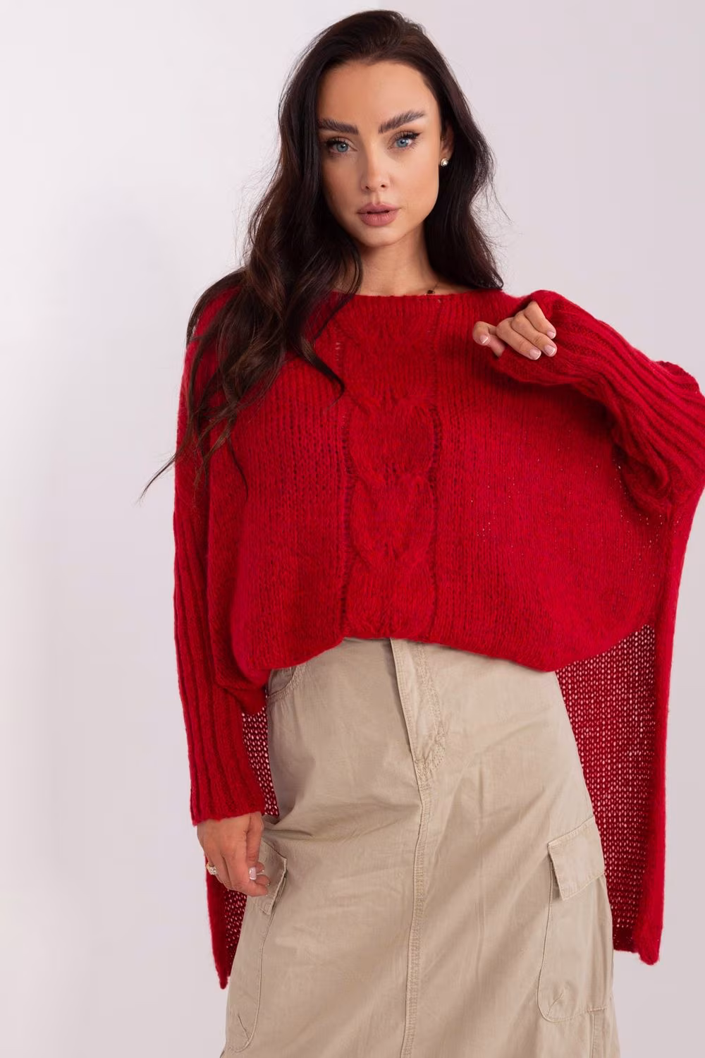 Sweter Damski Model TW-SW-BI-559.45 Dark Red - Och Bella
