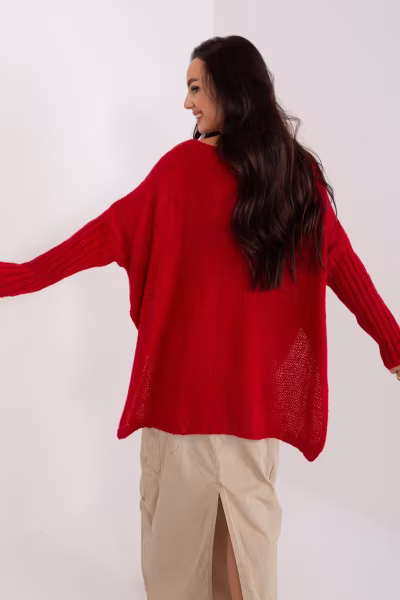 Sweter Damski Model TW-SW-BI-559.45 Dark Red - Och Bella — zdjęcie 3