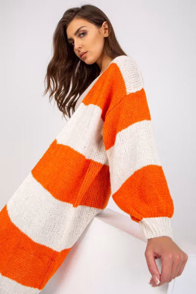 Sweter Kardigan Model TW-SW-BI-M3022.29X Orange - Och Bella — zdjęcie 2