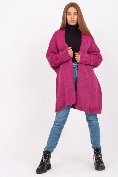 Sweter Kardigan Model TW-SW-BI-M2201.87 Fuksja - Och Bella — zdjęcie 2