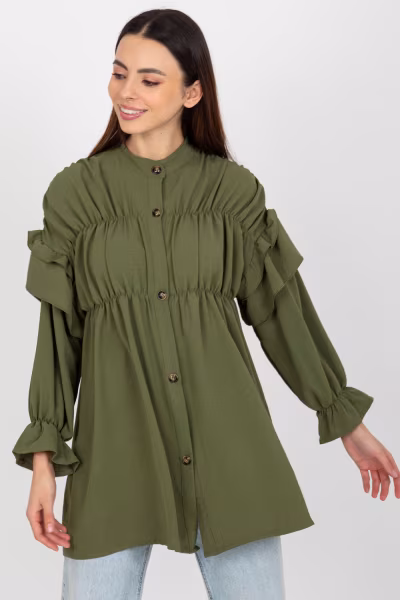 Koszula Damska Model TW-KS-BI-2021745.13X Khaki - Och Bella — zdjęcie 1