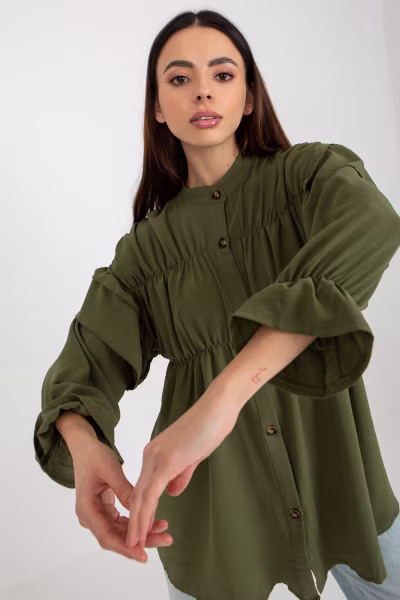 Koszula Damska Model TW-KS-BI-2021745.13X Khaki - Och Bella — zdjęcie 2