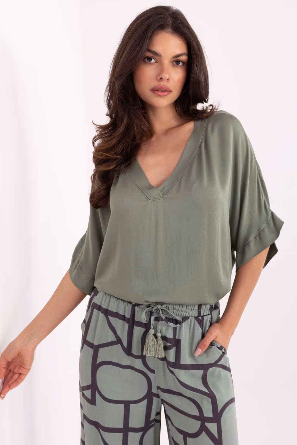 Bluzka Model TW-BZ-BI-3228.75 Khaki - Och Bella