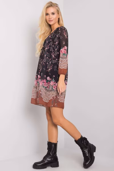 Sukienka Model TW-SK-BI-2667-1.72P Black/Beige - Och Bella — zdjęcie 2