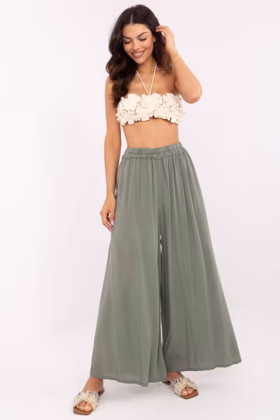 Spodnie Damskie Model TW-SP-BI-82353.39 Khaki - Och Bella — zdjęcie 1