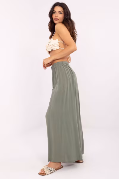 Spodnie Damskie Model TW-SP-BI-82353.39 Khaki - Och Bella — zdjęcie 3