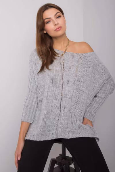 Sweter Damski Model TW-SW-BI-559.45 Grey - Och Bella — zdjęcie 1