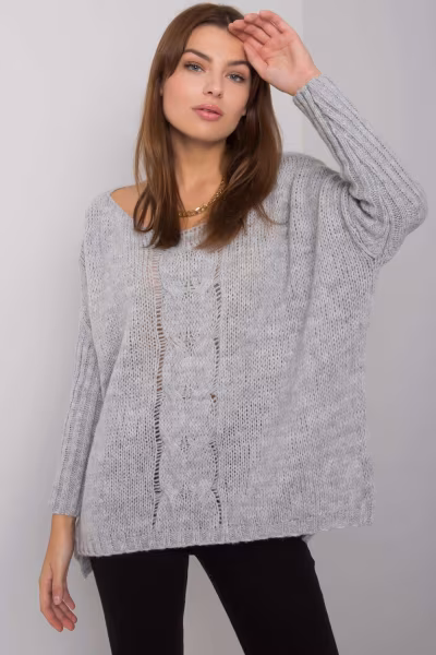 Sweter Damski Model TW-SW-BI-559.45 Grey - Och Bella — zdjęcie 2