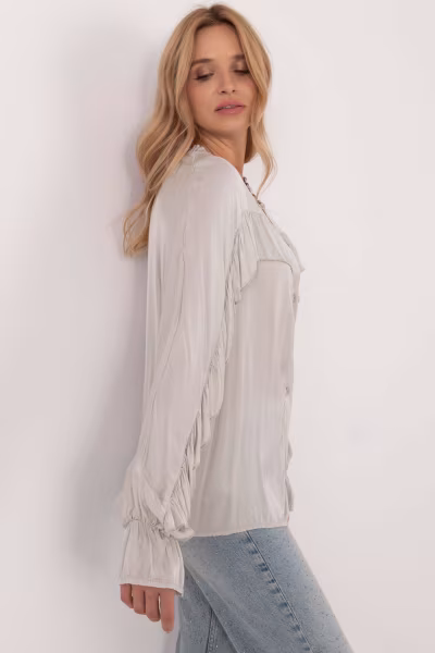Koszula Damska Model TW-KS-BI-12022.16P Light Grey - Och Bella — zdjęcie 2