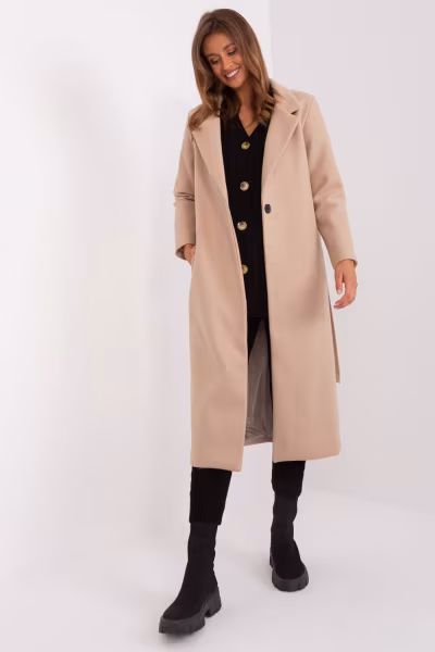Płaszcz Damski Model TW-PL-BI-5312-1.31 Beige - Och Bella — zdjęcie 1