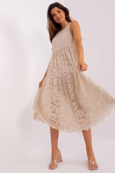 Sukienka Model TW-SK-BI-8246.37X Beige - Och Bella — zdjęcie 1