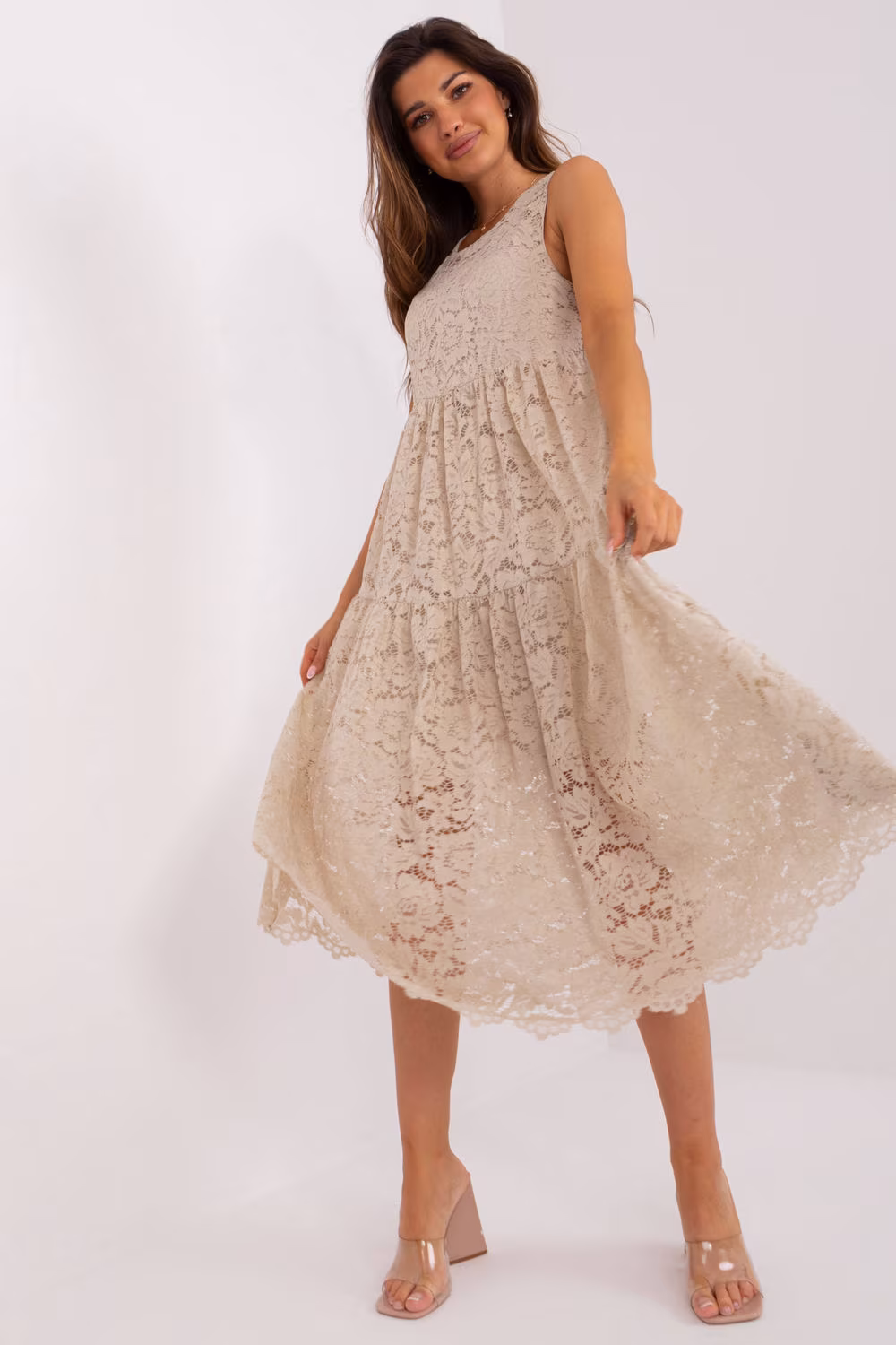 Sukienka Model TW-SK-BI-8246.37X Beige - Och Bella